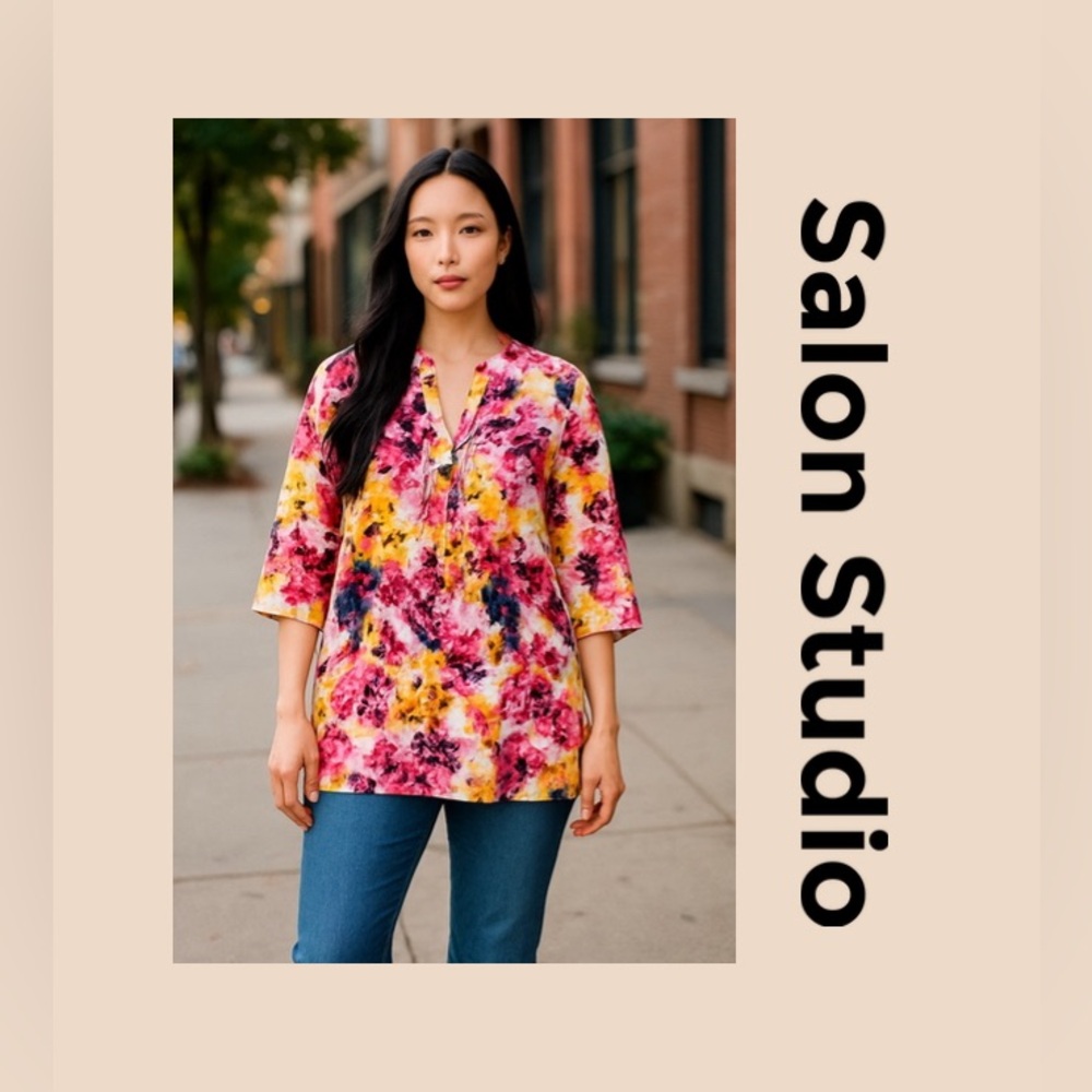 Women’s Half Sleeve Floral Print Blouse Size Medium